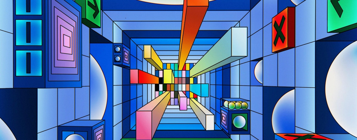 Colorful blocks and arrows point toward the center.