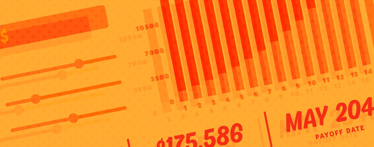 An orange screen with calculations.